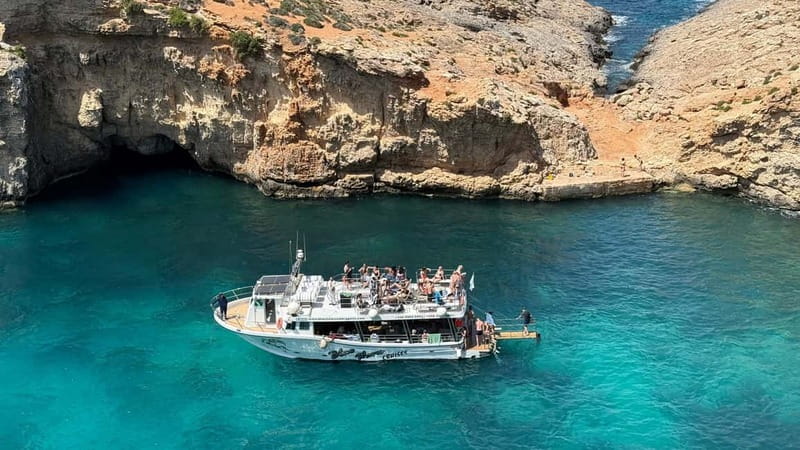 Comino Blue Lagoon & Crystal Lagoon - 3 Bay Cruise - A calmer Comino day: space, crew, and crowd-smart routing