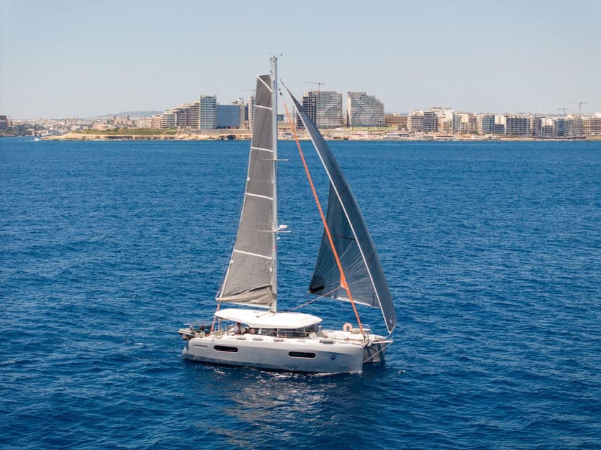 Evening Catamaran Charter - Sailing out of Marina di Valletta, Yacht Marina Malta