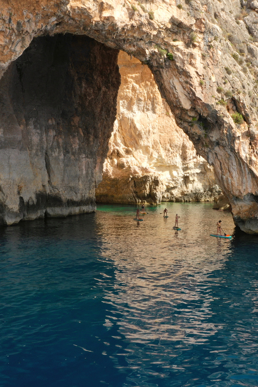 Explore Malta’s Blue Grotto by SUP - Swimming Time in Crystal-Clear Water (and What You Can Bring)