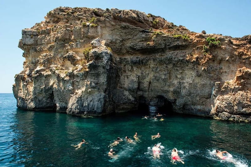 From Gozo:Around Comino, Blue Lagoon, Crystal Lagoon & Caves - Blue Lagoon stop: what you get, and how to avoid the land crowds