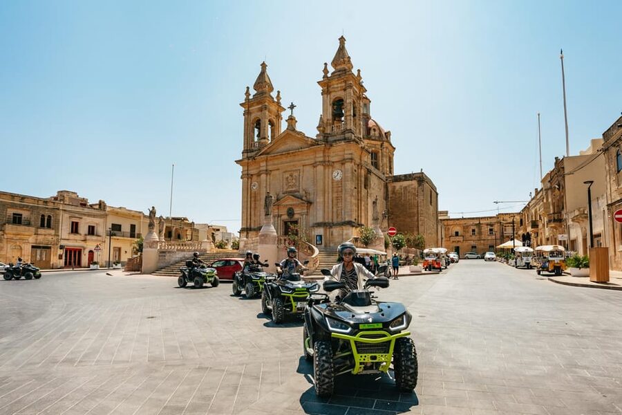 From Malta: Gozo Quad Bike Tour & Comino Boat Tour w/ Lunch - The Gozo route: Sannap Cliffs, Dwejra Bay, salt pans, and valley viewpoints