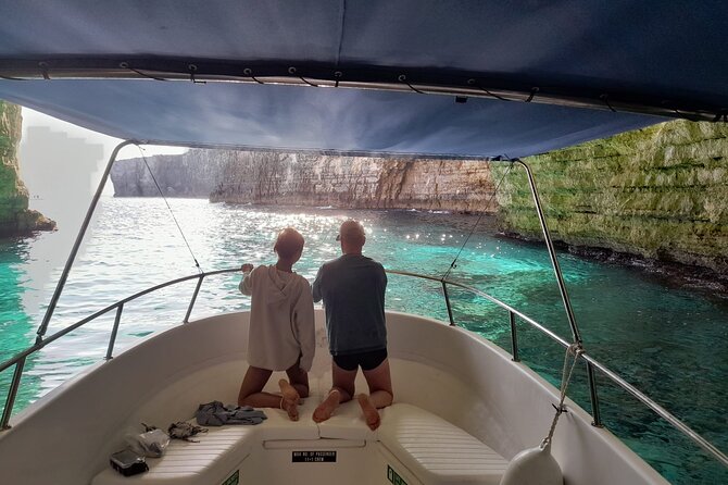 Full Day Private Boat Charters Malta: Blue Lagoon, Comino & Gozo - Crystal Lagoon: swimming, snorkeling, and cave time