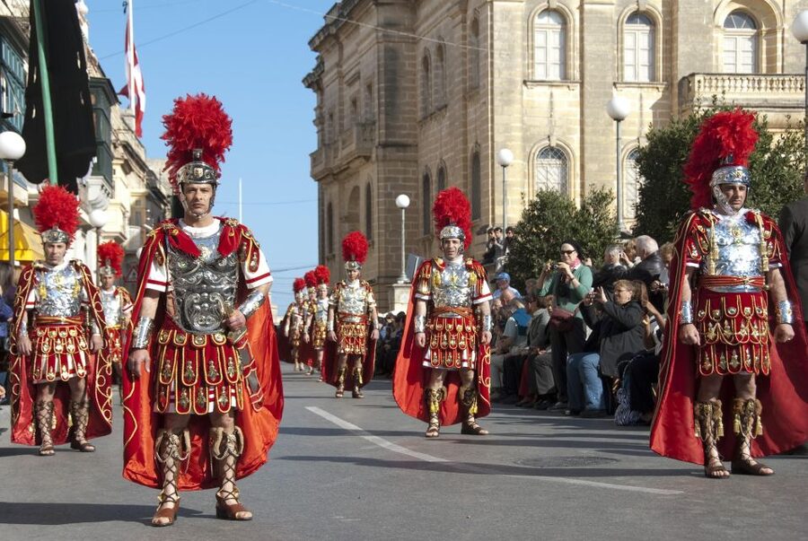 Good Friday Easter Procession with Commentary and Transport - Brass Band Marches Add Soundtrack and Solemn Pace