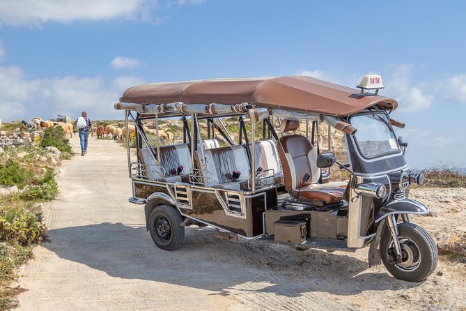 Gozo All Inclusive Chauffeured Tuk Tuk Day Tour - Blue Lagoon - Gozo and Comino with a tuk-tuk, not a maze of buses
