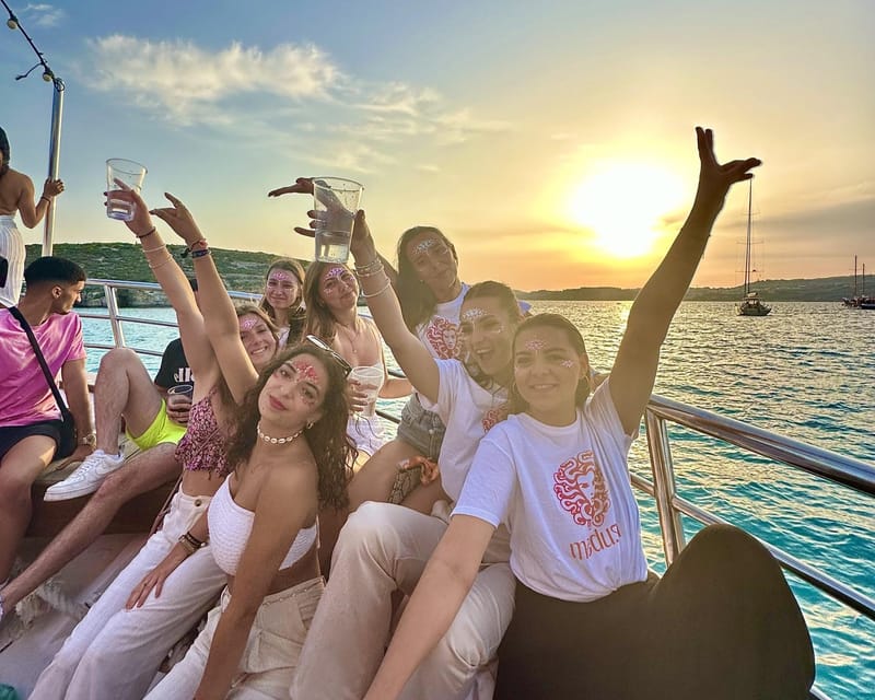 Malta: Boat Party to Blue Lagoon and Comino with Open Bar - Inside the party boat: lower deck music, upper deck views