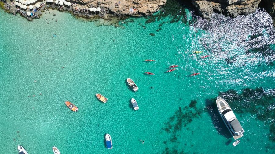 Malta: Crystal/Blue Lagoon, Comino & Gozo Private Boat Trip - On-Board Comfort: Shade, Bluetooth Music, Ice Cooler, and Safety Gear