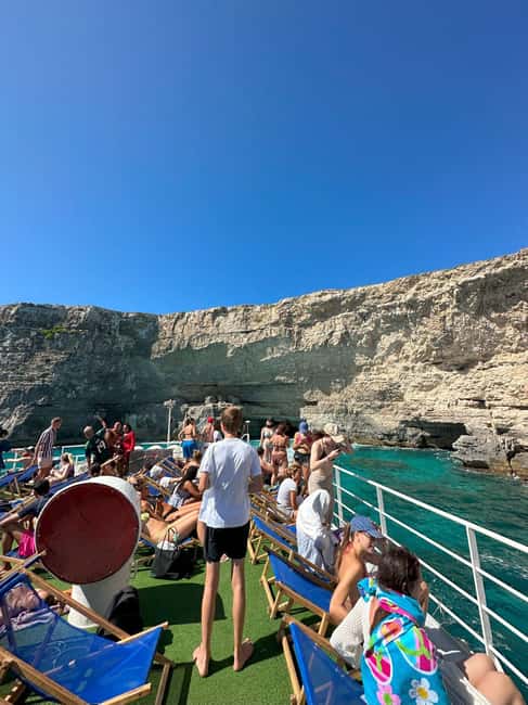 Malta: Gozo, Comino & Blue Lagoon Cruise - swim & sightsee - Crystal Lagoon and sea-tower photo passes that actually help you see Gozo coming