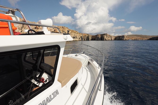 Malta: Private Boat Trip & Cruises Comino, Blue Lagoon, Gozo - Crystal Lagoon and Comino caves that work with the boat design