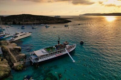 Malta Sunset Boat Tour: Bugibba to Comino Blue Lagoon Cruise