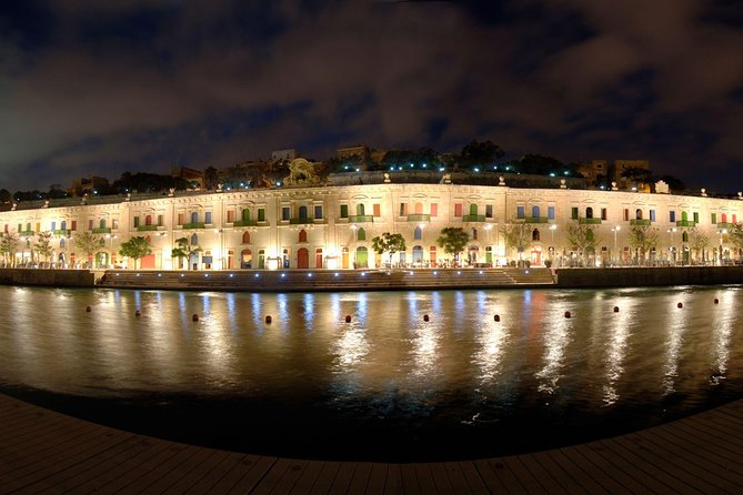 Malta under the stars guided tour of Valletta Waterfront, Rabat & Mdina - Valletta Waterfront at night, Grand Harbour under the lights