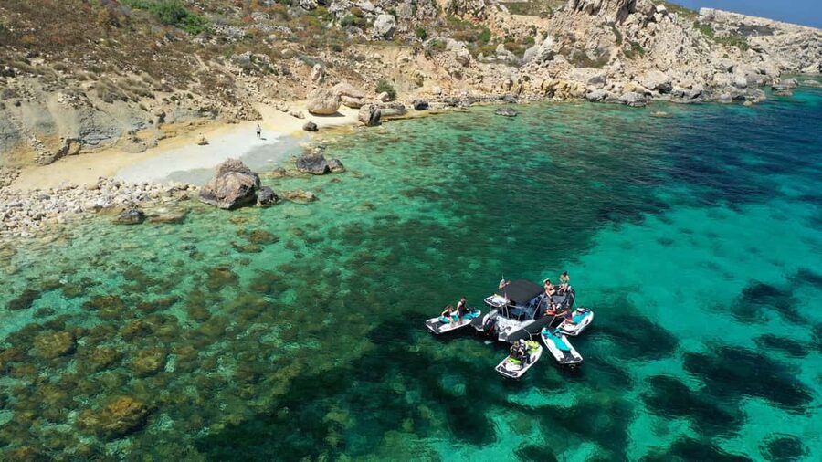 Mellieha: Comino & Blue Lagoon Jet Ski Safari Tour - Safety boat, guided route, and the calm that comes from structure
