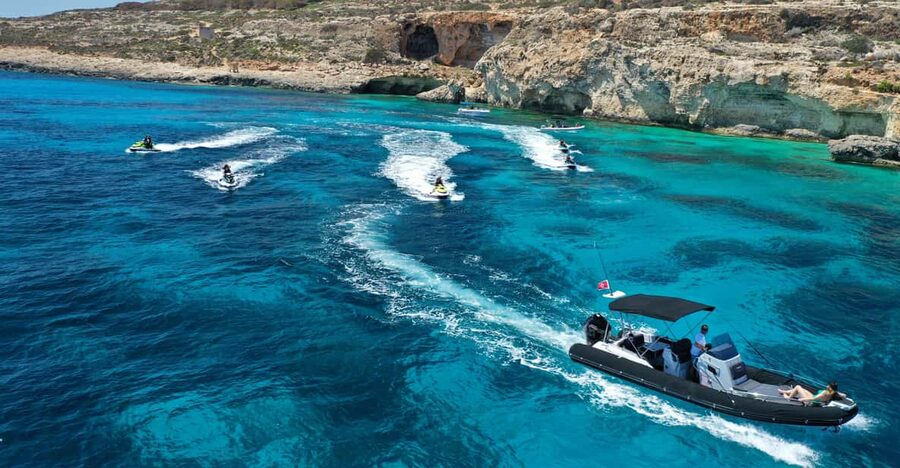 Mellieha: Comino & Blue Lagoon Jet Ski Safari Tour - Blue Lagoon: the famous swim stop, done with jet ski access