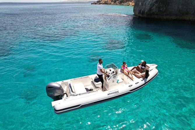 Private Boat Charter Comino, Blue Lagoon, Crystal Lagoon, Gozo - Santa Maria Caves inside access you can’t fake with photos
