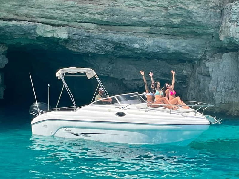 Private Boat Charter Comino, Blue Lagoon, Gozo - Smugglers Cave and Santa Maria Caves, where the boat changes the whole story