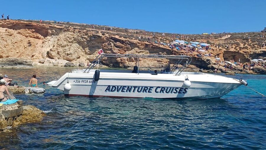 Sliema: Boat Trip to Comino Blue Lagoon, Gozo, and Caves - Halfa Rock in Gozo: another swim, another feel of water