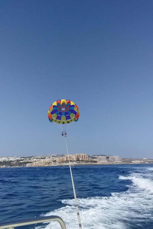 St. Julian's: Malta Parasailing Adventure with Photos - On the boat: gear up, music, and the adrenaline level