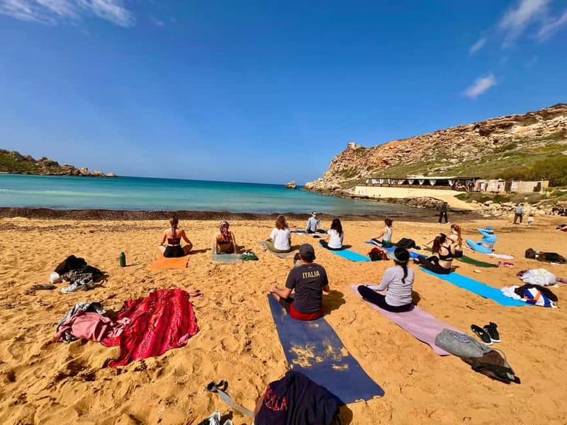 Sunday: Ghajn Tuffieha (Riviera) Beach Yoga Class - Meeting point at Singita Miracle Beach Bar, the quickest way to avoid stress
