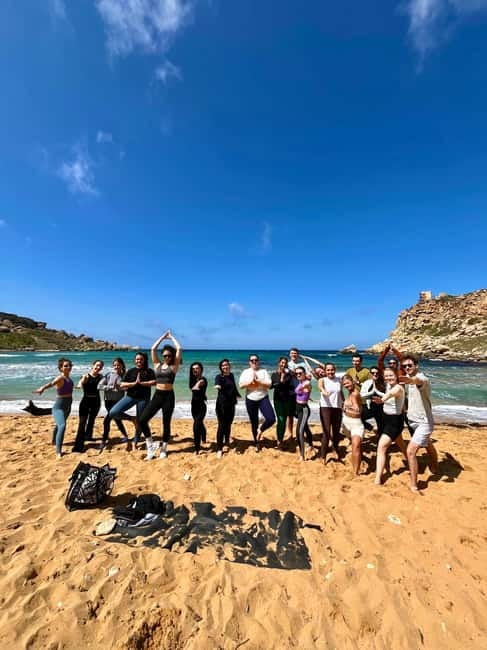 Sunday: Ghajn Tuffieha (Riviera) Beach Yoga Class - The beach reality check: sand, balance, and comfort