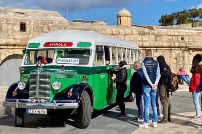 Vintage Bus to Valletta and Sliema and Rabat and Mdina